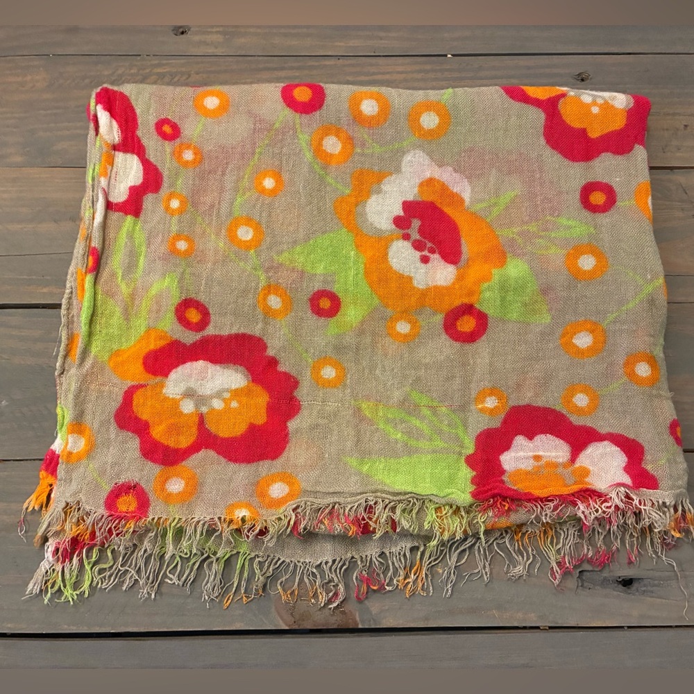 Old Navy Floral Scarf - Red, Orange, Green